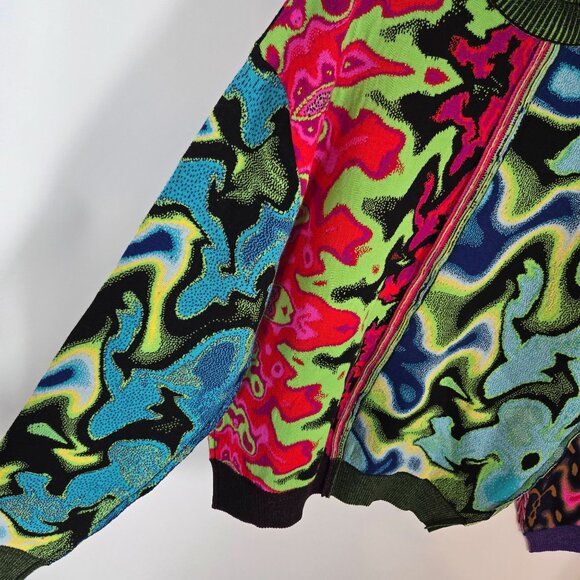AGR Cherish Jacquard Split Sweater Merino Wool Psychedelic Unisex Size Large NEW - Picture 4 of 12